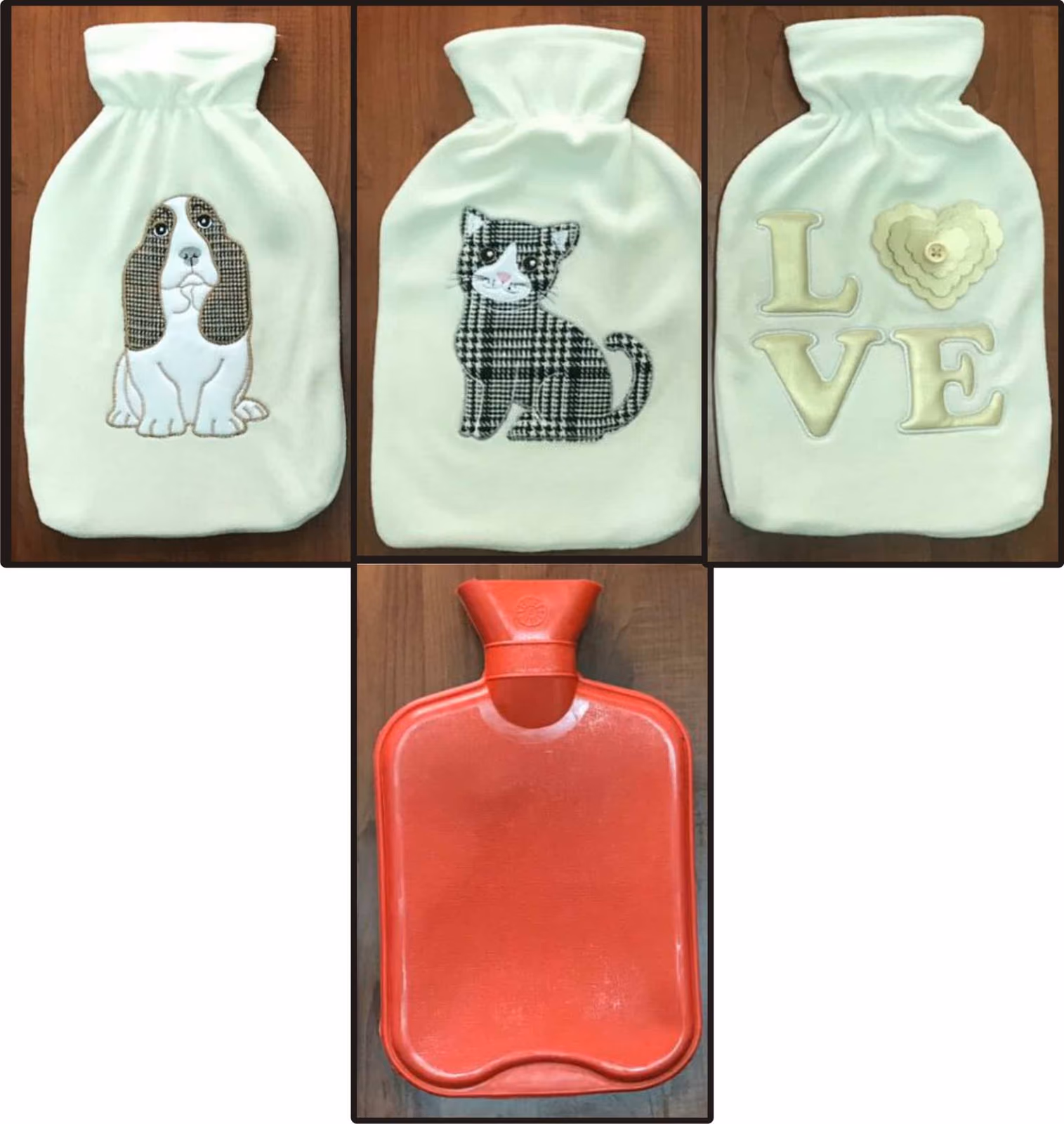 Hot Water Bottle with Fleece Cover, 2 L